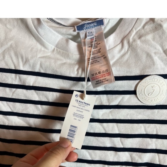 Jacadi paris stripe tee boys white size 10 new - Picture 5 of 8